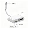 Type-C 轉 USB SD 卡、TF 卡 多功能適配器 OTG 讀卡器，手機、平板和電腦三合一連接