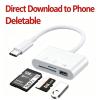 Type-C 轉 USB SD 卡、TF 卡 多功能適配器 OTG 讀卡器，手機、平板和電腦三合一連接
