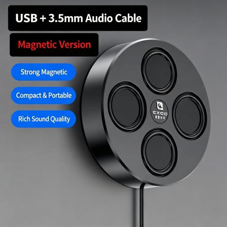 磁力貼 USB 聲卡音響 電腦台式音箱 藍牙大音量重低音 通用有線喇叭