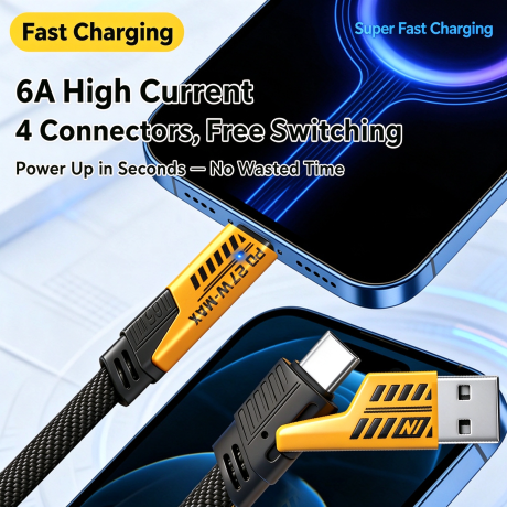 適用蘋果安卓華為type-c充電線機甲四合一